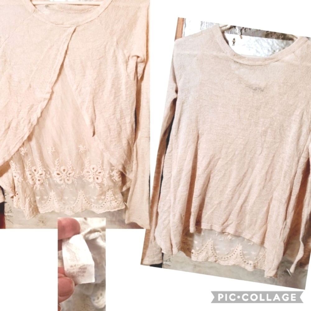 Small Thin Sweater Lace Split Back,Soft